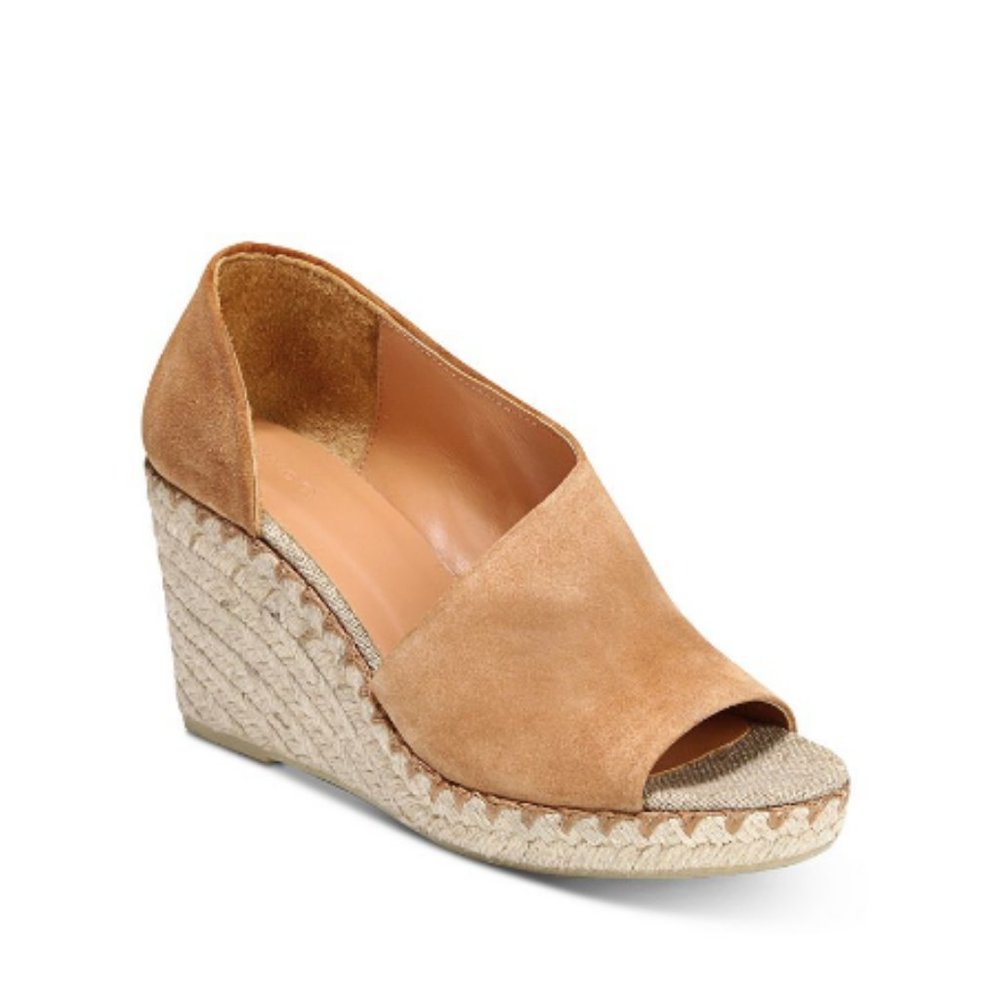 VINCE Sonora Peep-toe Suede Espadrille Wedge Sandals